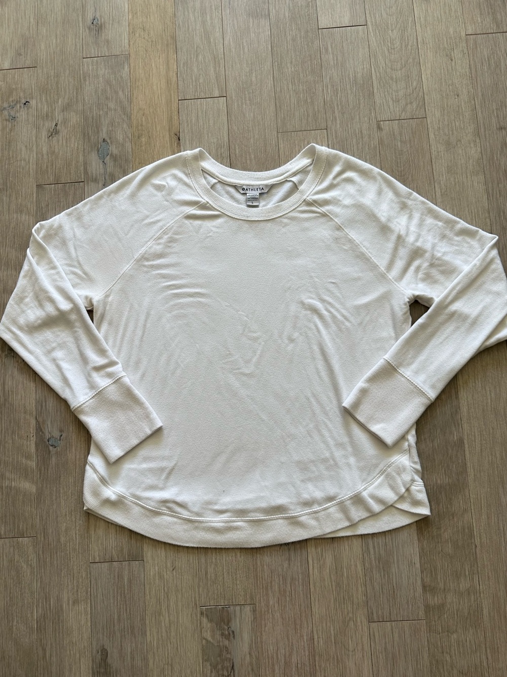 Athleta Ivory Sweatshirt Long Sleeve Pullover Size Large